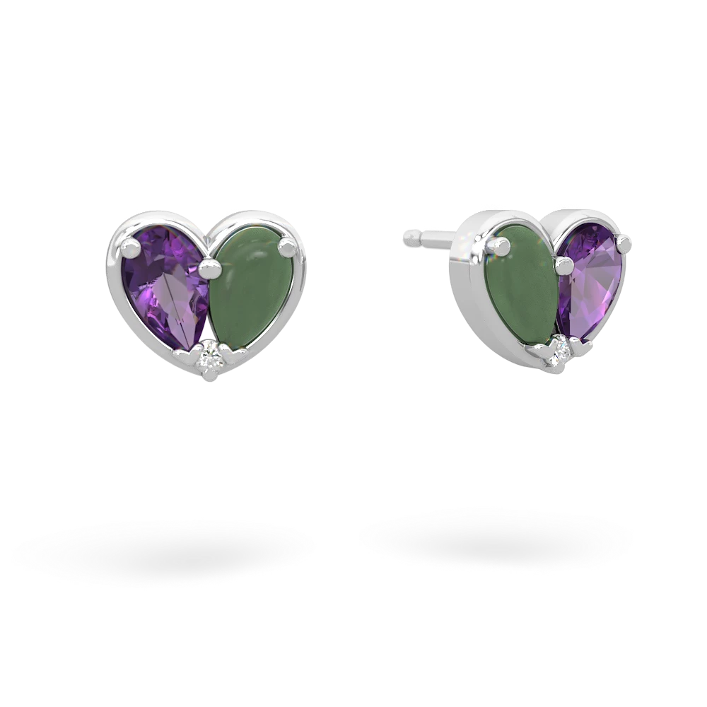 Amethyst 'Our Heart' 14K White Gold earrings E5072