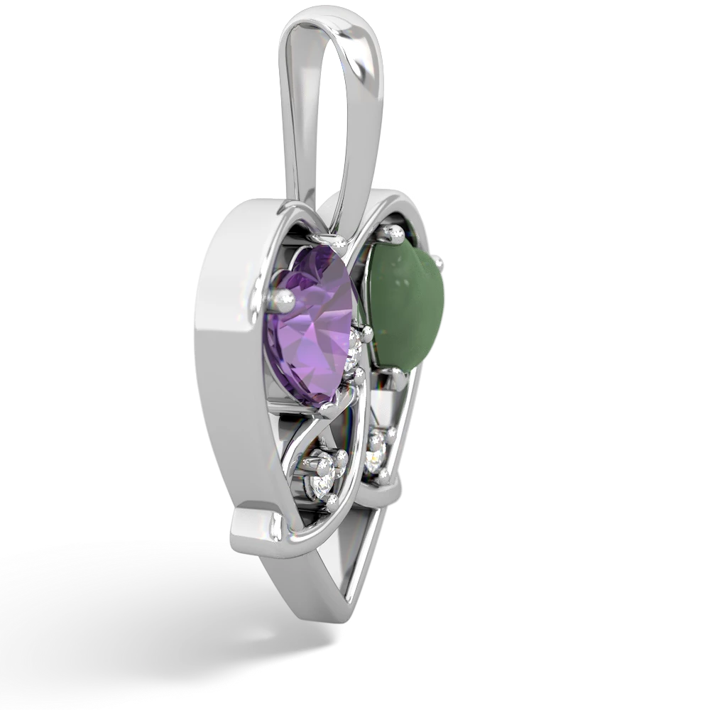 Amethyst Celtic Trinity Heart 14K White Gold pendant P5331