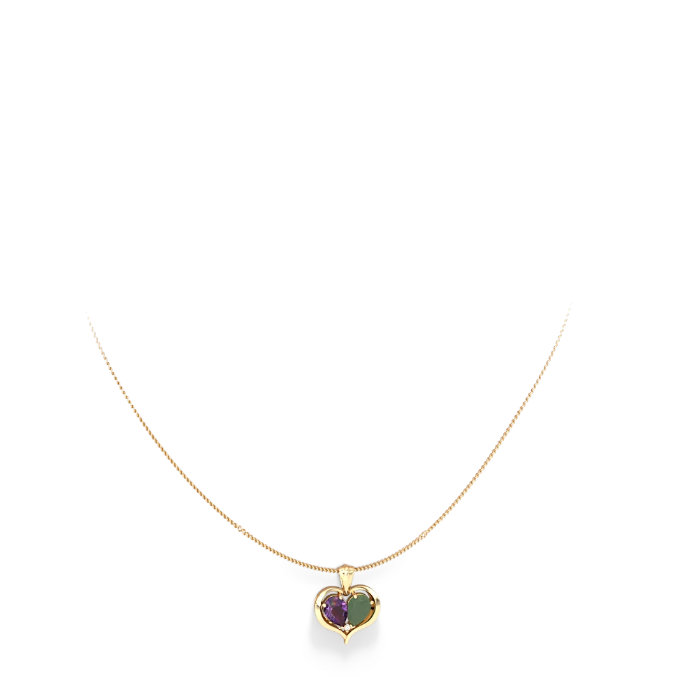 Amethyst Two Become One 14K Yellow Gold pendant P5330