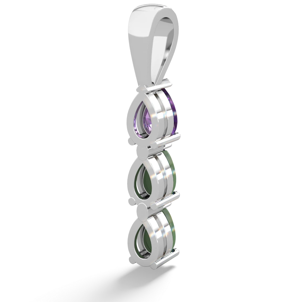 Amethyst Dew Drops 14K White Gold pendant P2251