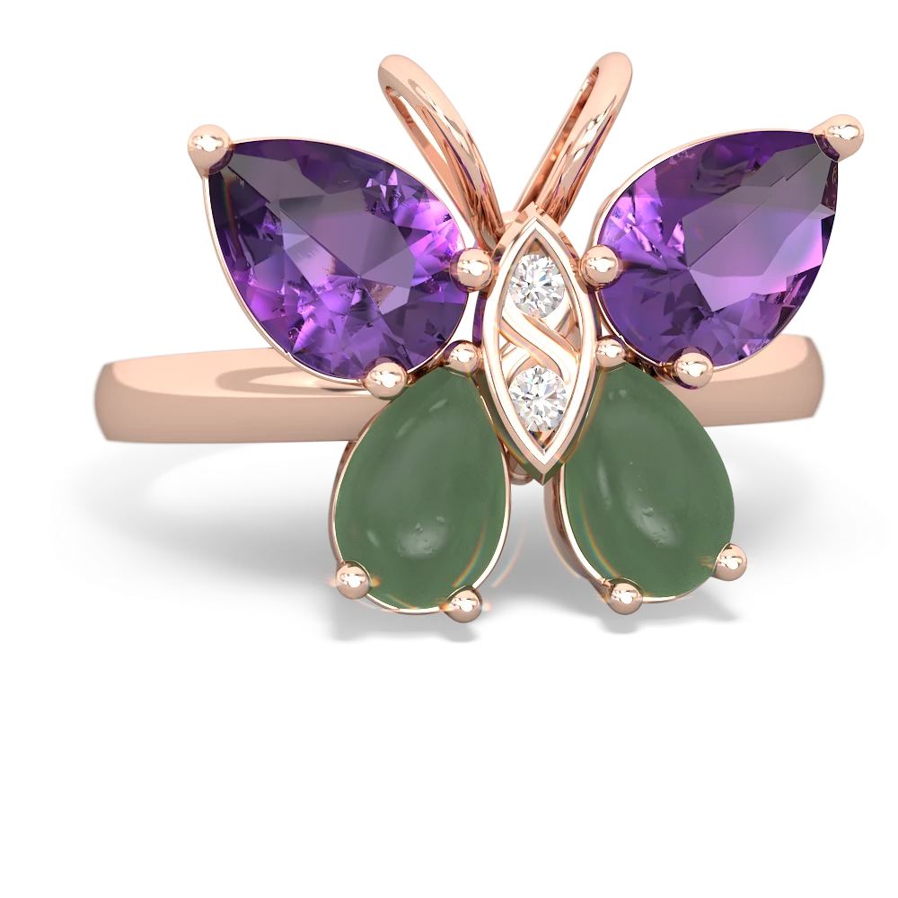 Amethyst Butterfly 14K Rose Gold ring R2215