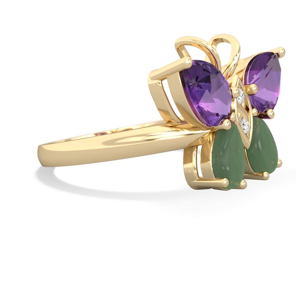 Amethyst Butterfly 14K Yellow Gold ring R2215