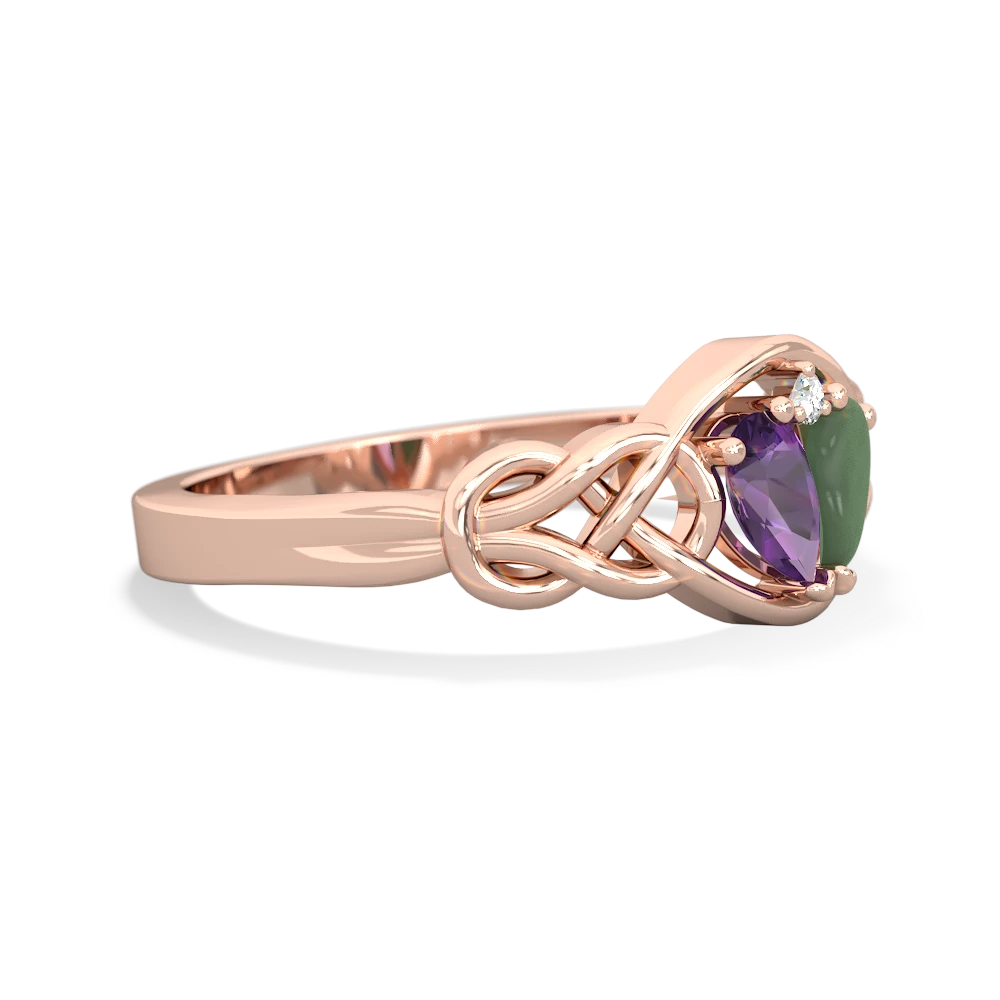 Amethyst Celtic Love Knot 14K Rose Gold ring R5420