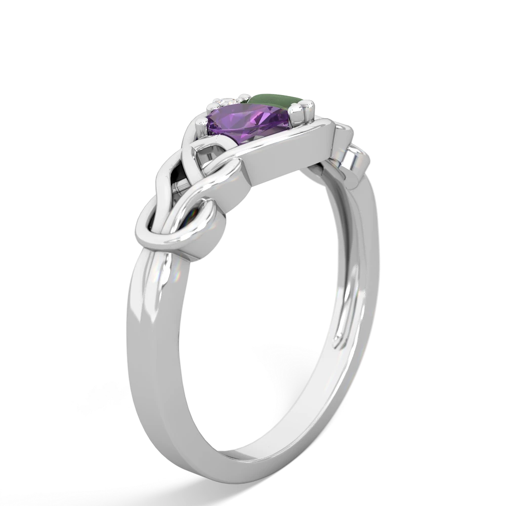 Amethyst Celtic Love Knot 14K White Gold ring R5420