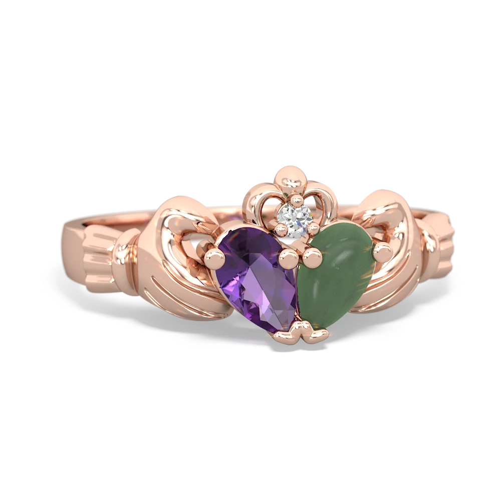 Amethyst 'Our Heart' Claddagh 14K Rose Gold ring R2388