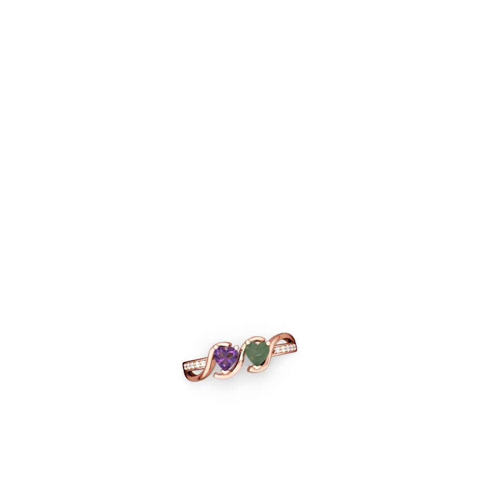 Amethyst Side By Side 14K Rose Gold ring R3090