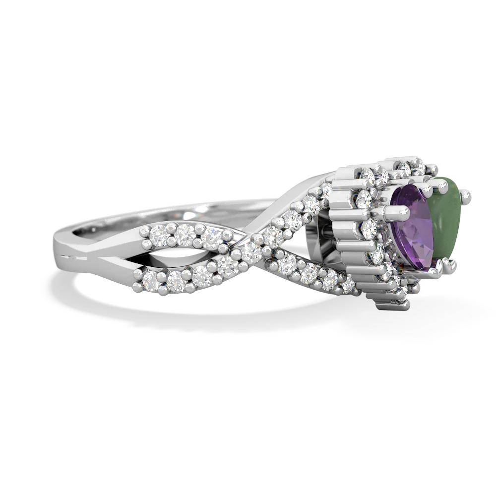 Amethyst Diamond Twist 'One Heart' 14K White Gold ring R2640HRT