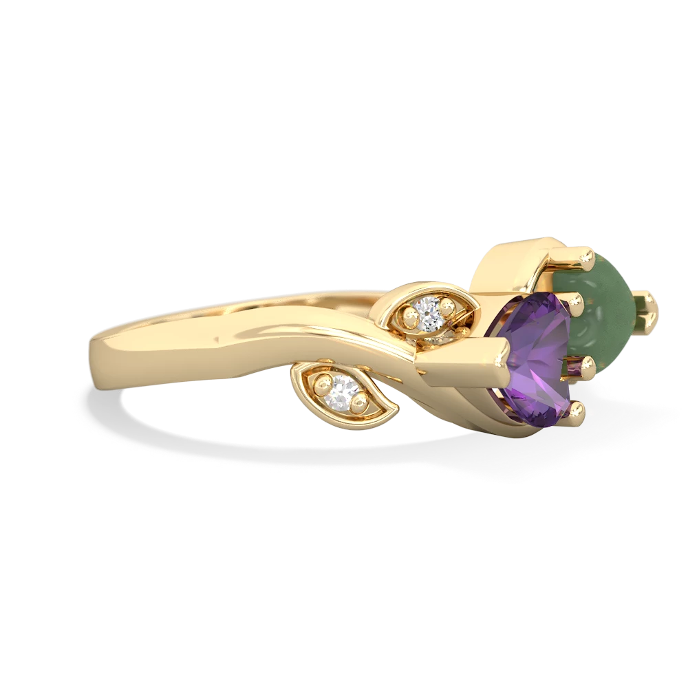 Amethyst Floral Elegance 14K Yellow Gold ring R5790