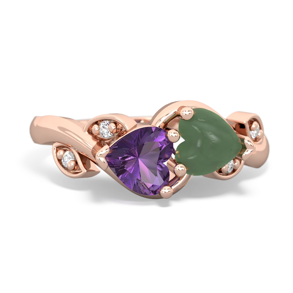 Amethyst Floral Elegance 14K Rose Gold ring R5790