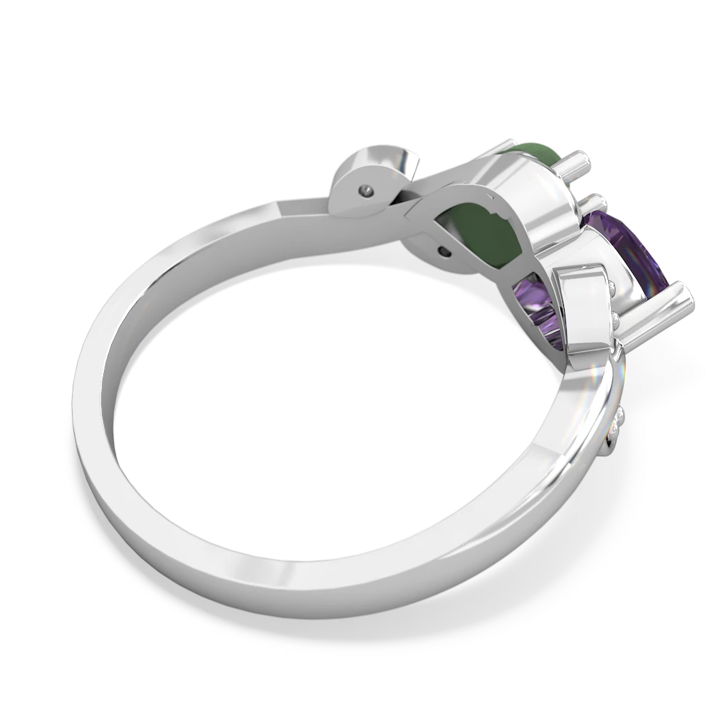 Amethyst Floral Elegance 14K White Gold ring R5790