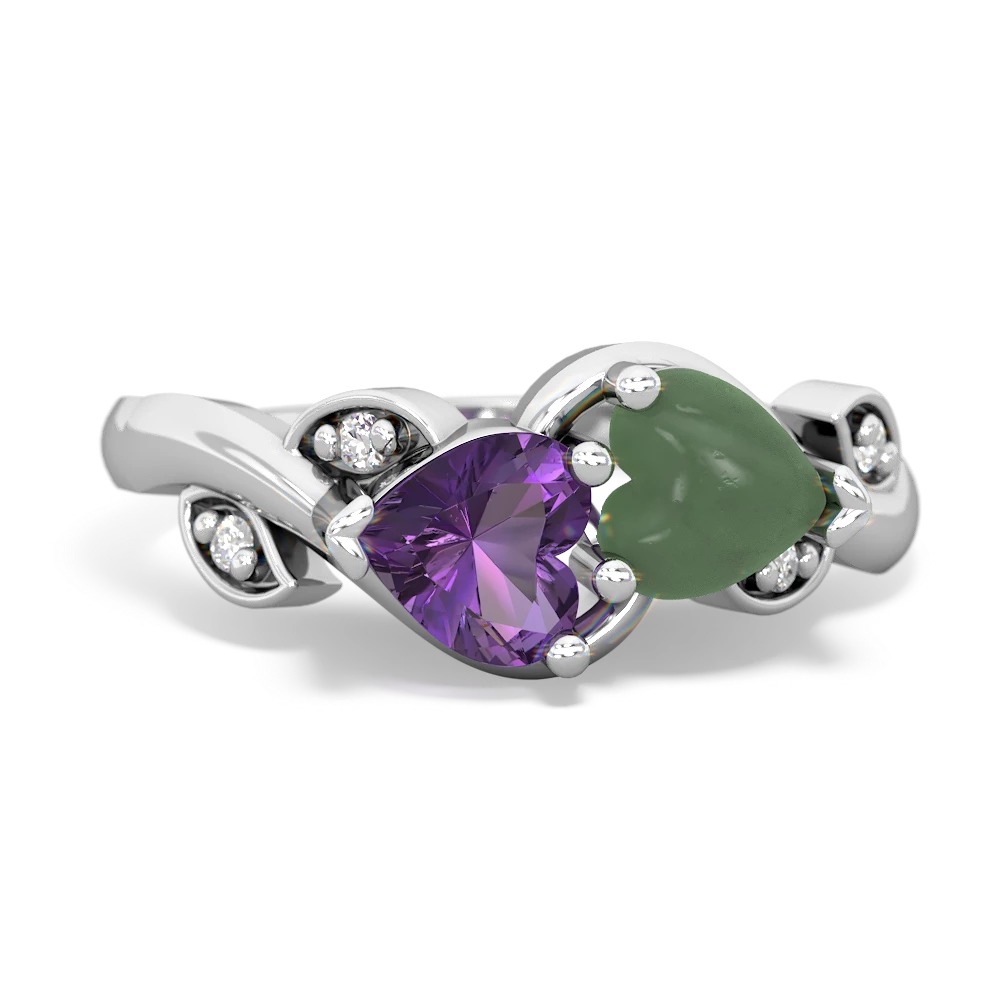 Amethyst Floral Elegance 14K White Gold ring R5790