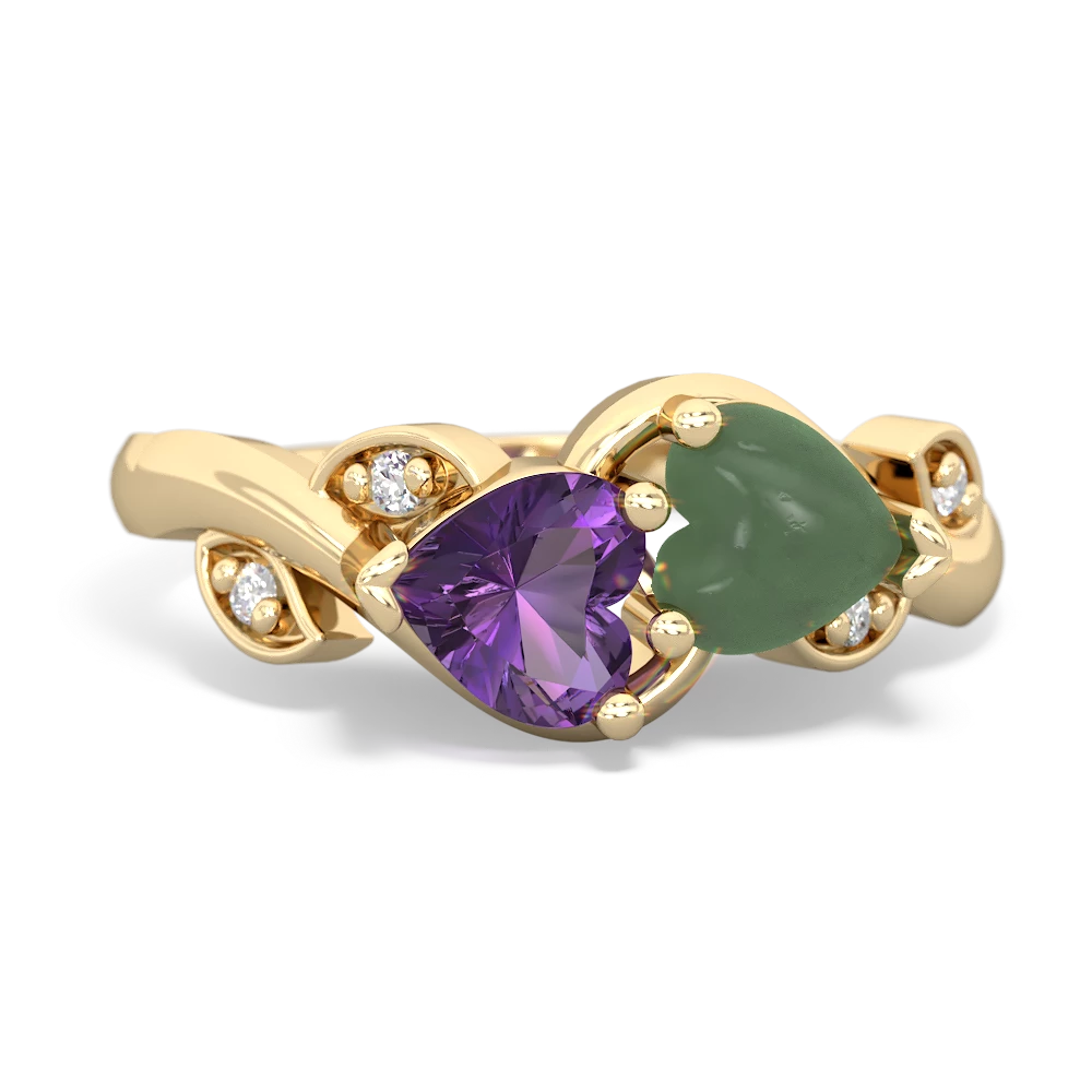 Amethyst Floral Elegance 14K Yellow Gold ring R5790