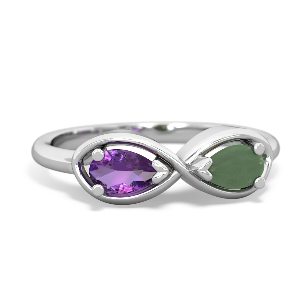 Amethyst Infinity 14K White Gold ring R5050