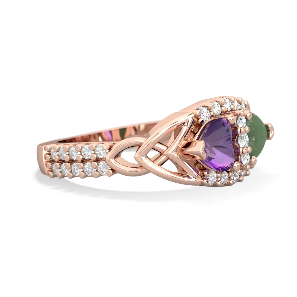 Amethyst Sparkling Celtic Knot 14K Rose Gold ring R2645