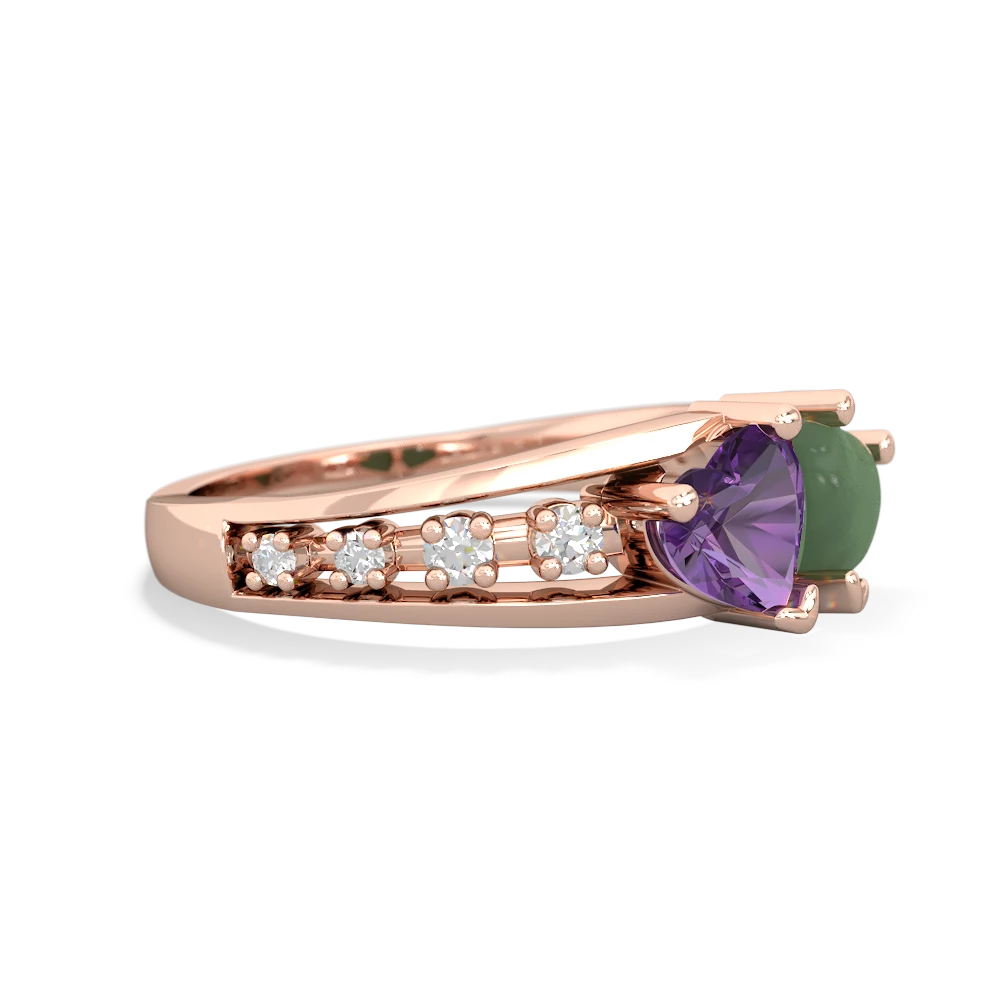 Amethyst Heart To Heart 14K Rose Gold ring R3342