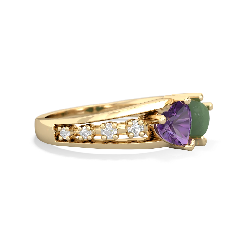 Amethyst Heart To Heart 14K Yellow Gold ring R3342