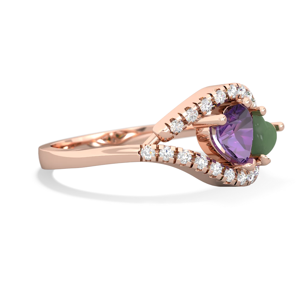 Amethyst Mother And Child 14K Rose Gold ring R3010