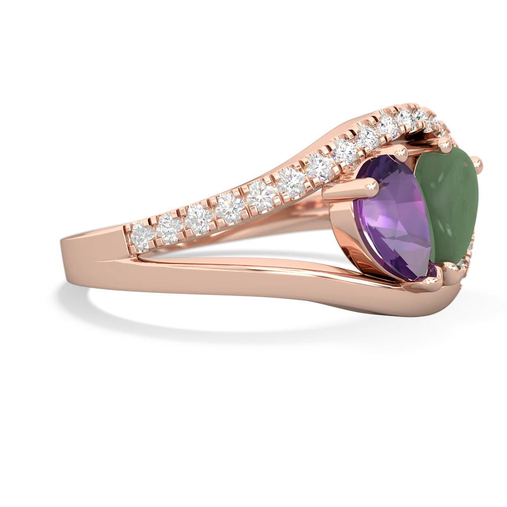 Amethyst Nestled Heart Keepsake 14K Rose Gold ring R5650