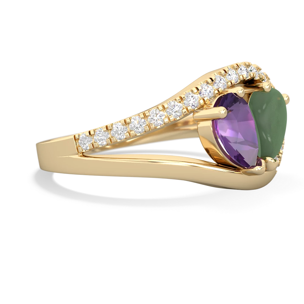 Amethyst Nestled Heart Keepsake 14K Yellow Gold ring R5650