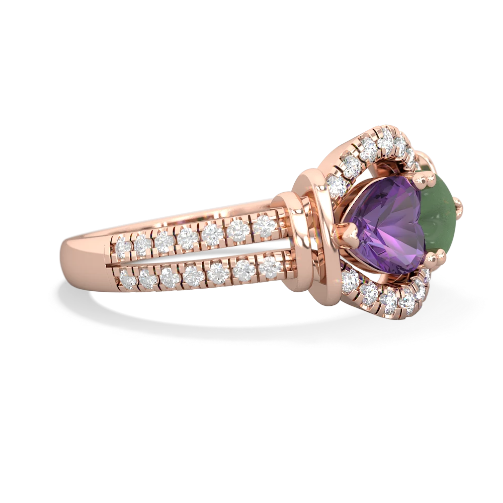 Amethyst Art-Deco Keepsake 14K Rose Gold ring R5630