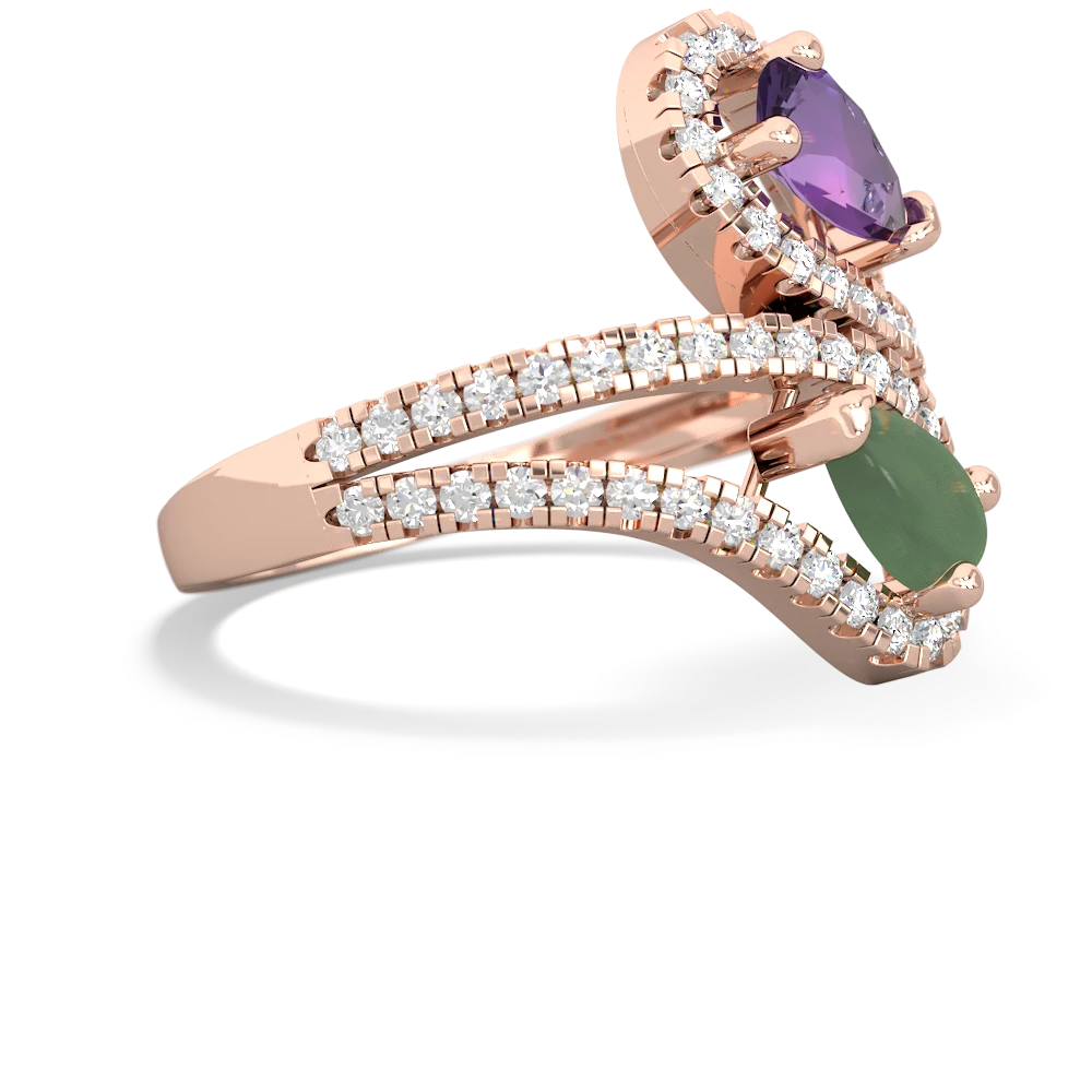 Amethyst Diamond Dazzler 14K Rose Gold ring R3000