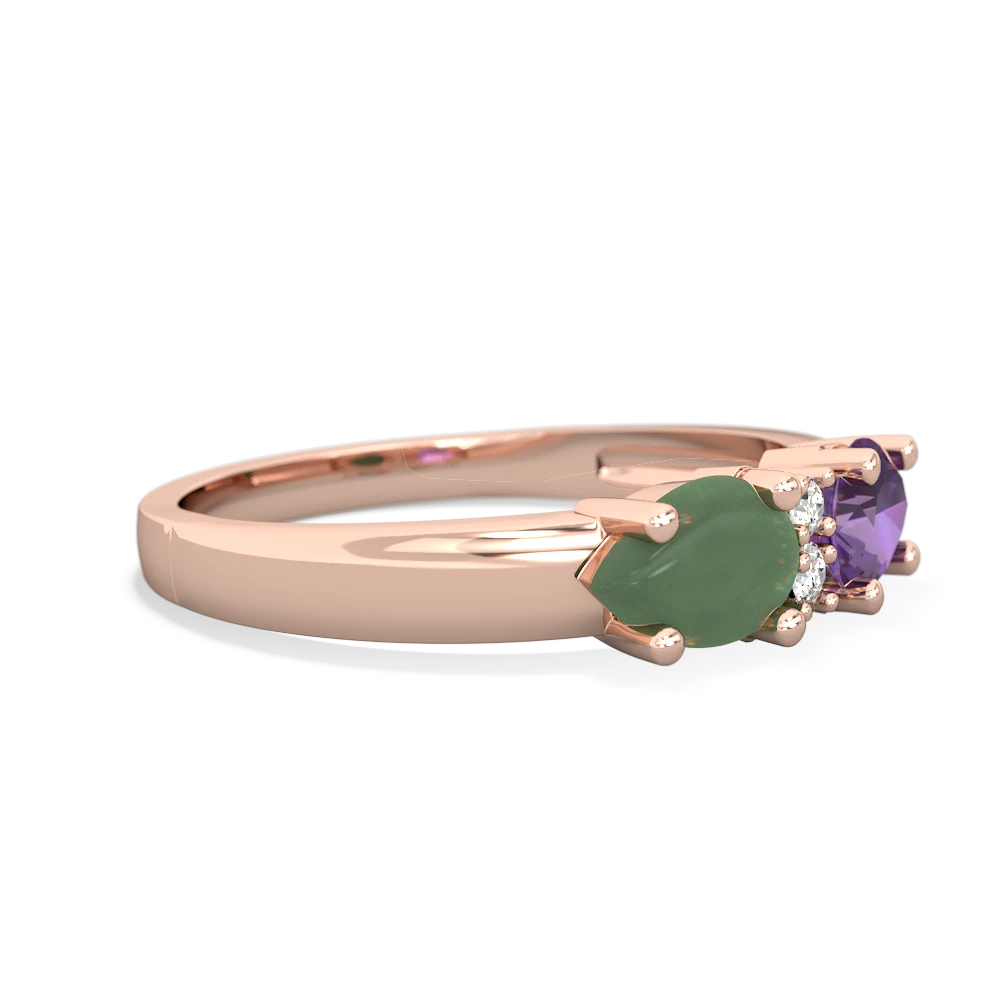 Amethyst Pear Bowtie 14K Rose Gold ring R0865