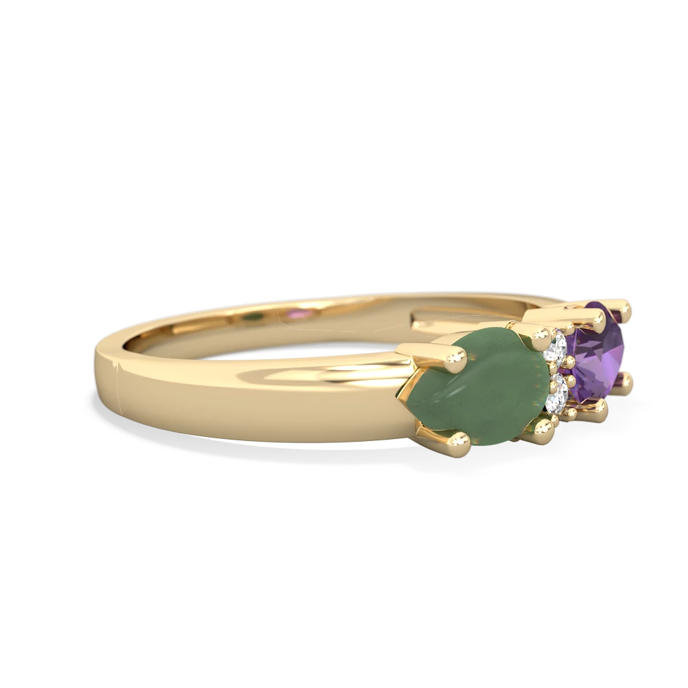 Amethyst Pear Bowtie 14K Yellow Gold ring R0865