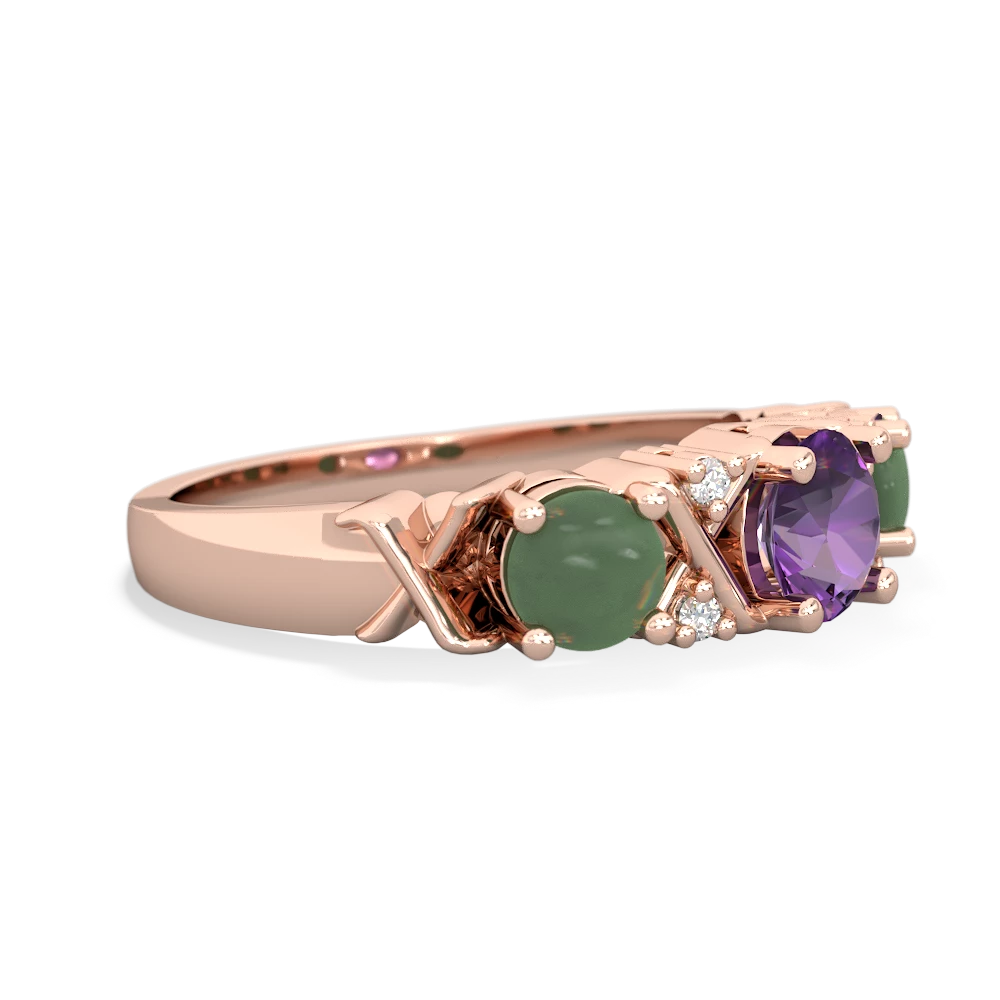 Amethyst Hugs And Kisses 14K Rose Gold ring R5016