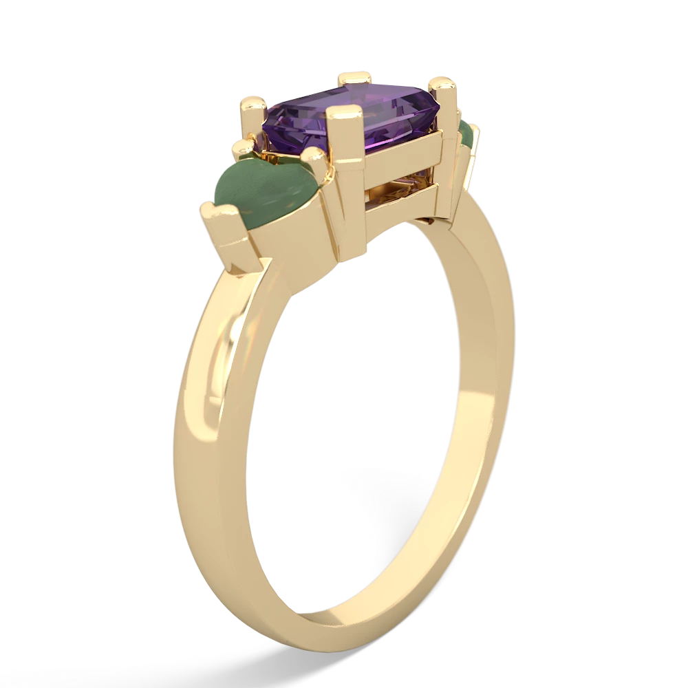 Amethyst Three Stone 14K Yellow Gold ring R5235