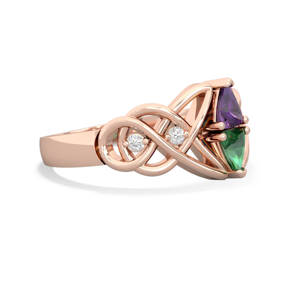 Amethyst Keepsake Celtic Knot 14K Rose Gold ring R5300