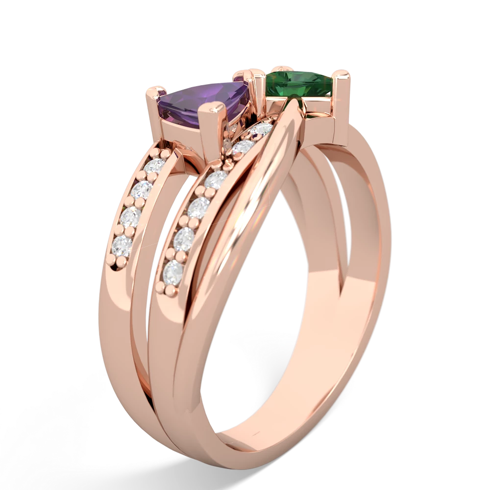 Amethyst Bowtie 14K Rose Gold ring R2360