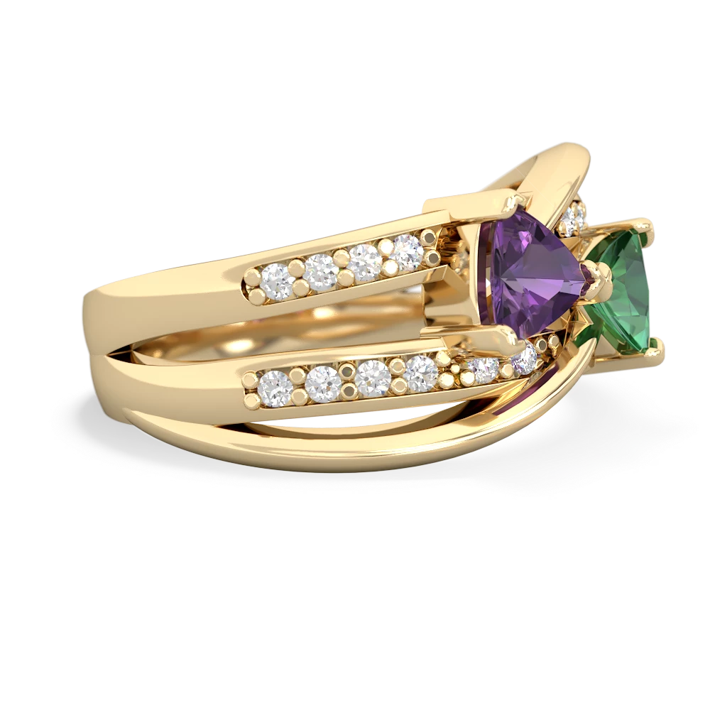 Amethyst Bowtie 14K Yellow Gold ring R2360