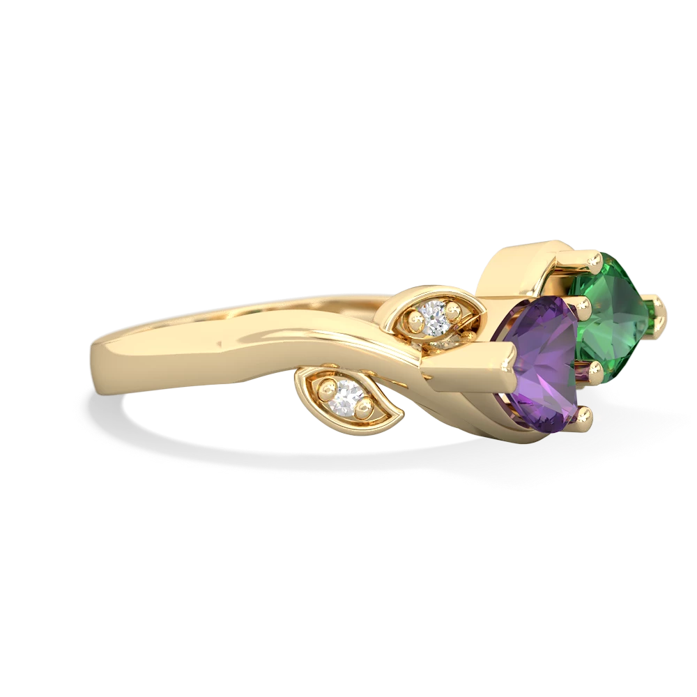Amethyst Floral Elegance 14K Yellow Gold ring R5790