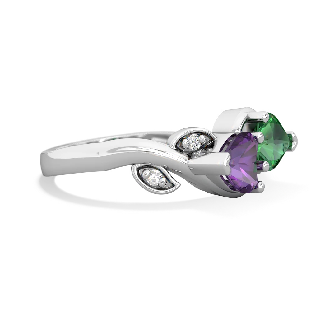 Amethyst Floral Elegance 14K White Gold ring R5790