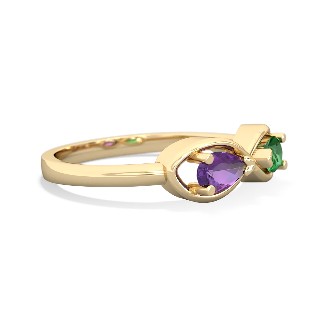 Amethyst Infinity 14K Yellow Gold ring R5050