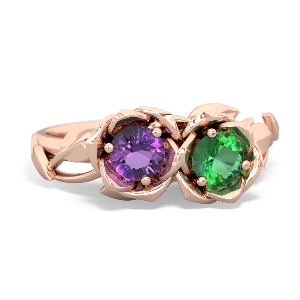 Amethyst Rose Garden 14K Rose Gold ring R5510