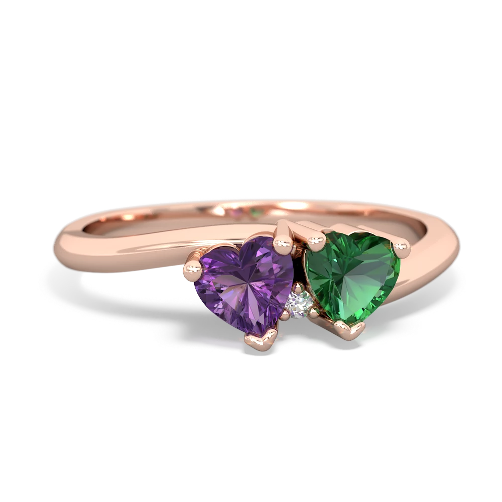 Amethyst Sweethearts 14K Rose Gold ring R5260