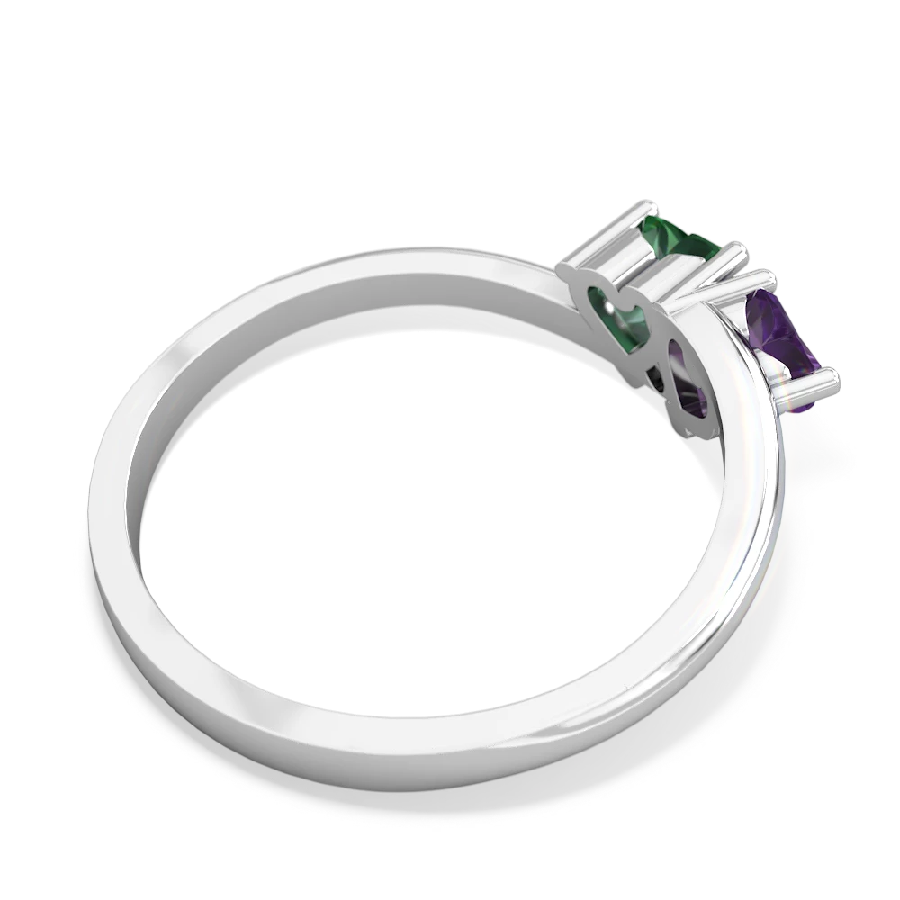 Amethyst Sweethearts 14K White Gold ring R5260