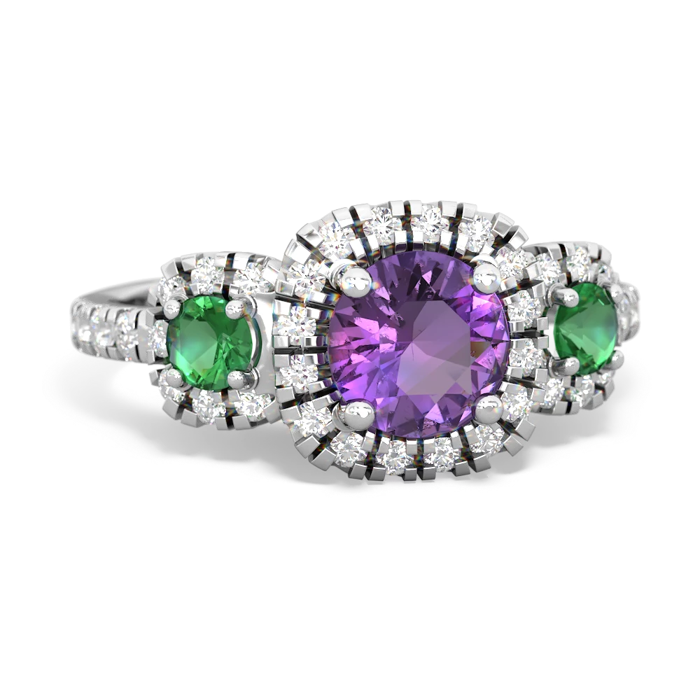 Amethyst Regal Halo 14K White Gold ring R5350