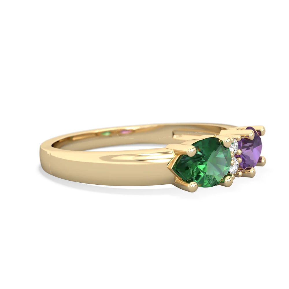 Amethyst Pear Bowtie 14K Yellow Gold ring R0865