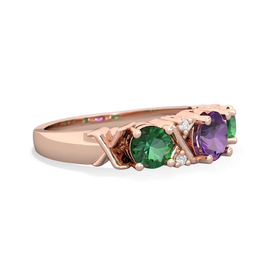 Amethyst Hugs And Kisses 14K Rose Gold ring R5016