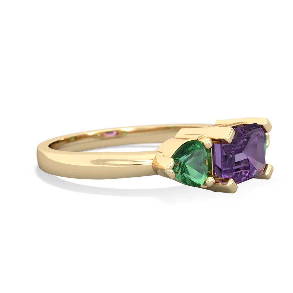 Amethyst Three Stone 14K Yellow Gold ring R5235