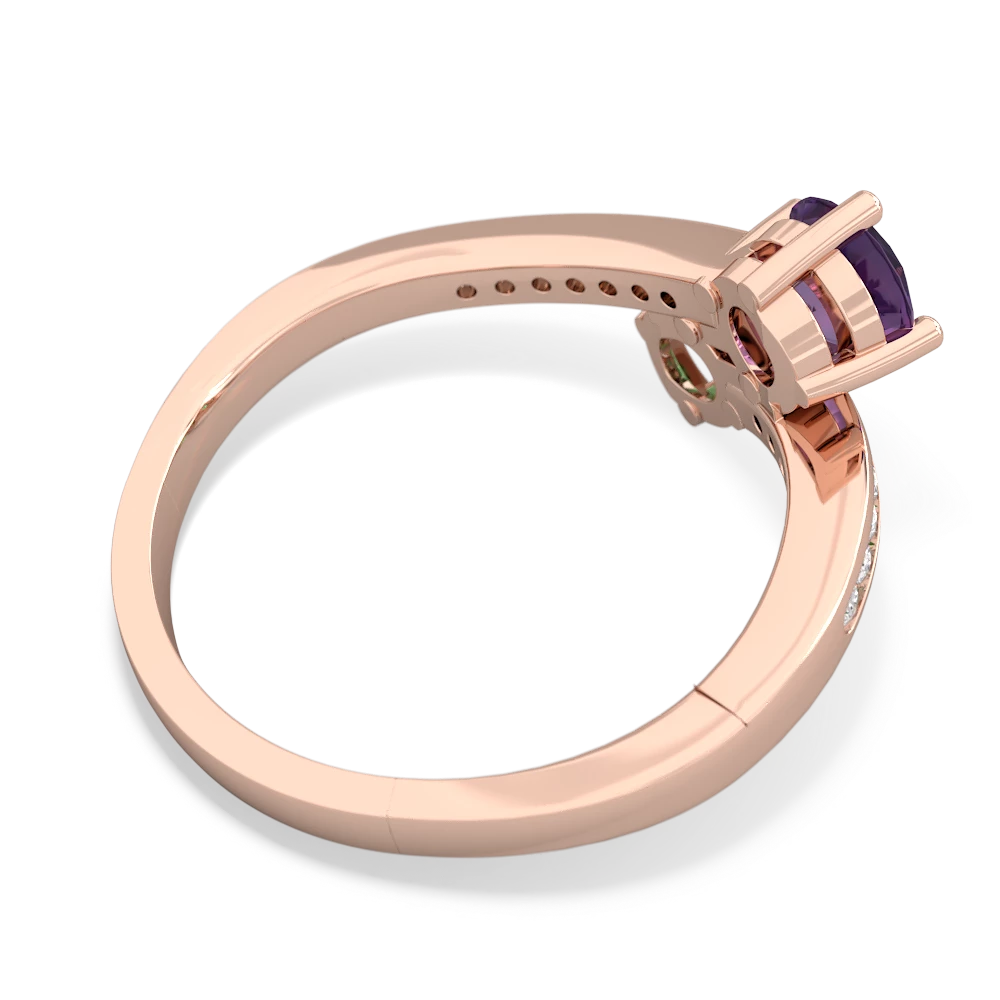 Amethyst Channel Set Two Stone 14K Rose Gold ring R5303