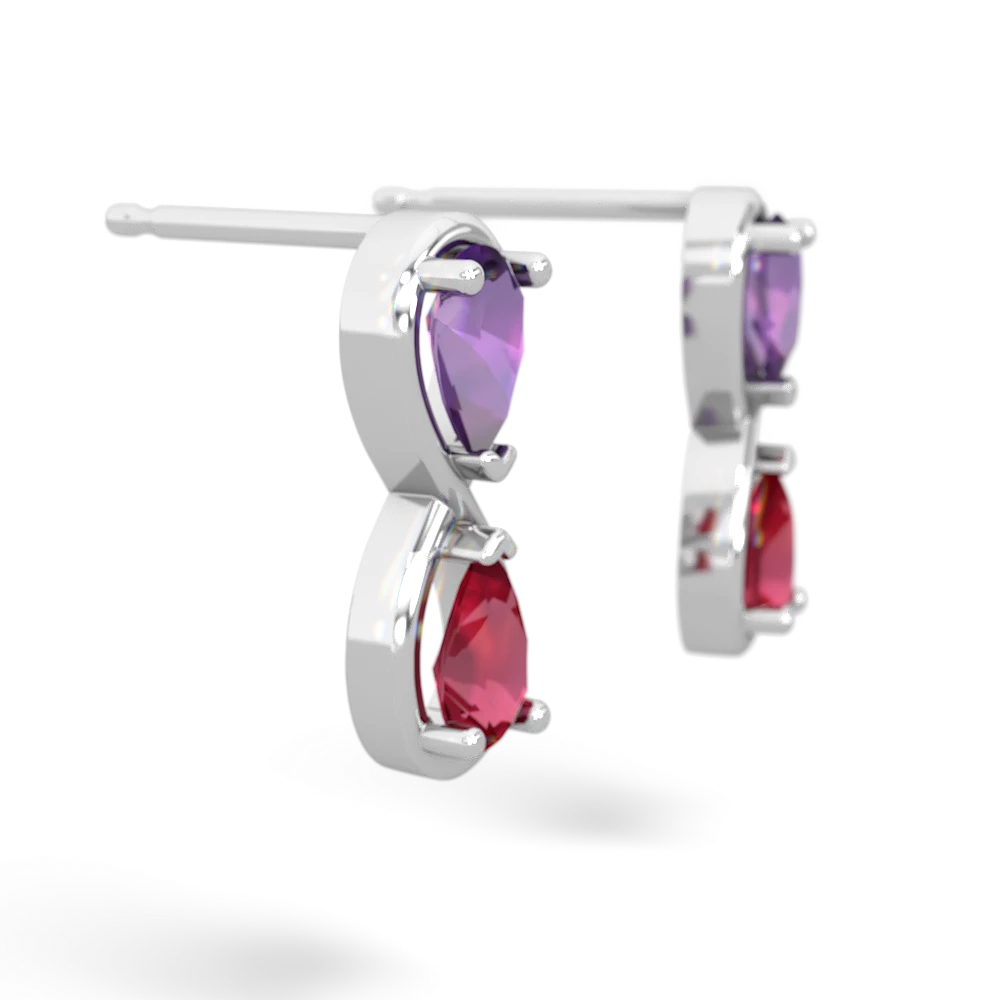 Amethyst Infinity 14K White Gold earrings E5050