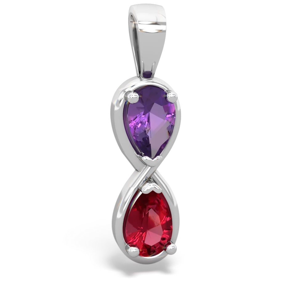 Amethyst Infinity 14K White Gold pendant P5050