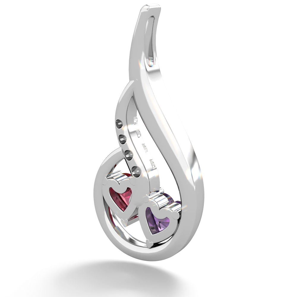 Amethyst Keepsake Curves 14K White Gold pendant P5450