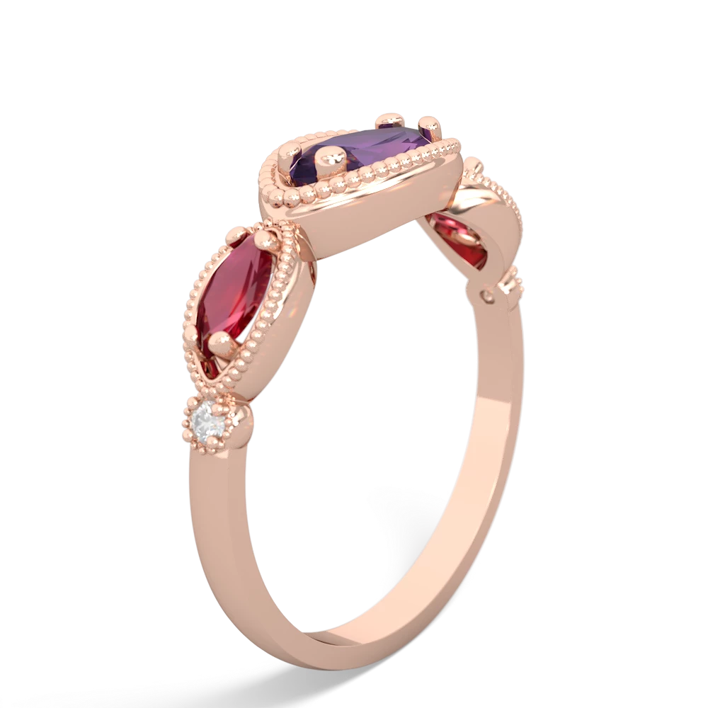 Amethyst Milgrain Marquise 14K Rose Gold ring R5700