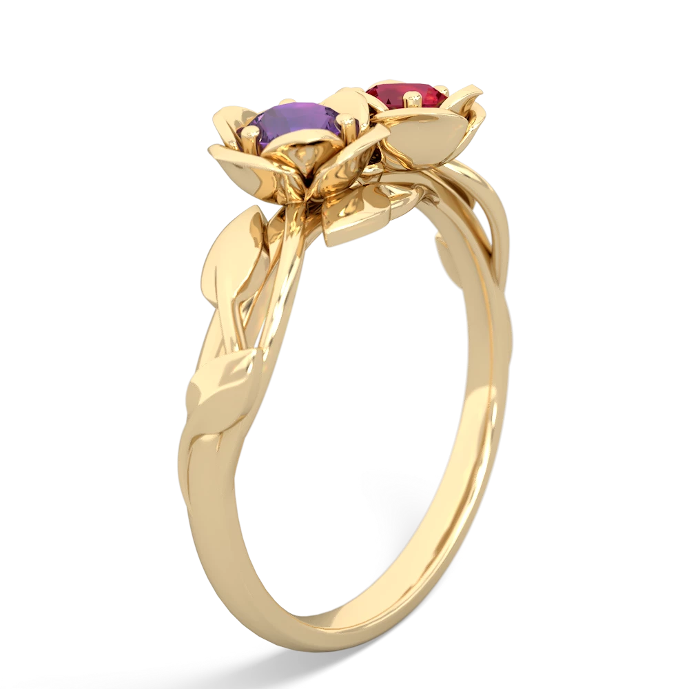 Amethyst Rose Garden 14K Yellow Gold ring R5510