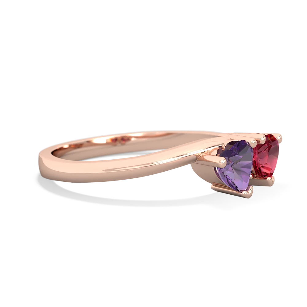 Amethyst Sweethearts 14K Rose Gold ring R5260