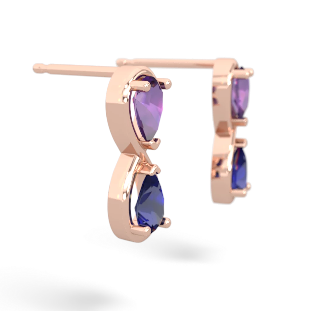 Amethyst Infinity 14K Rose Gold earrings E5050